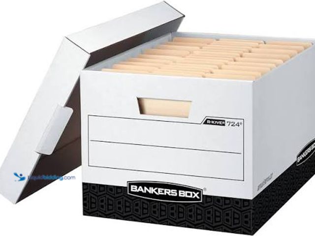 Lot 49-5546011 - Bankers Box - R-Kive Heavy-Duty FastFold File Storage Boxes, Lift-Off Lid, Letter/Legal Size, 12/Car...