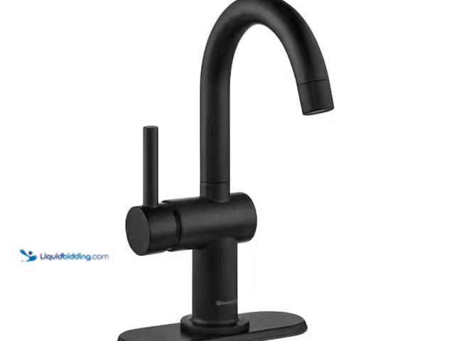 Lot 49-1631971 - Glacier Bay Dorind Single Hole Single-Handle Deck Mount High-Arc Bathroom Faucet in Matte Black, Mod...
