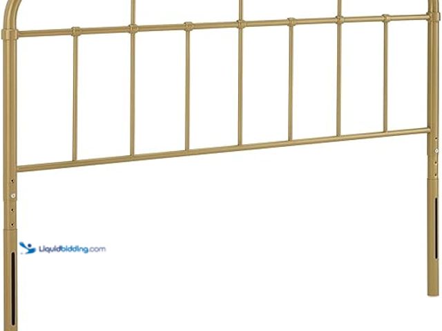 Lot 49-5461044 - Modway Alessia Modern Farmhouse Metal Full Headboard in Gold, Model#mod-6161-gld, Unused