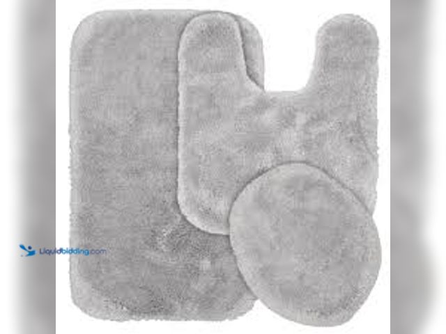 Lot 49-5476756 - Garland Rug Finest Luxury Platinum Gray 3-Piece Washable Bathroom Rug Set. Model # BA130W3P02I7. Unu...