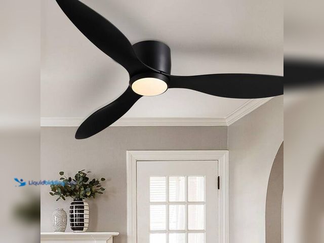 Lot 49-3565037 - Pacific Core
52 in. Smart Indoor Black Low Profile 3 Blades Ceiling Fans with Dimmable Led Lights w...