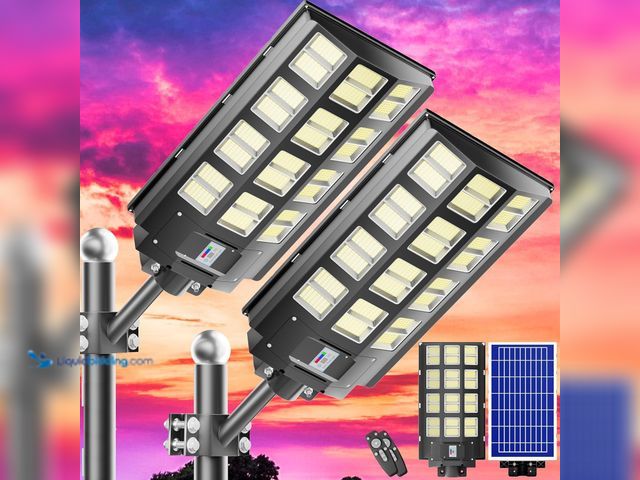 Lot 49-5475871 - Vzyhik Solar Street Light, 8000W 7000K 480000LM 1152pcs LED Solar Parking Lot Lights Dusk to Dawn, S...
