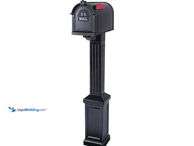 Lot 49-1576938 - Postal PRO Craftsman Mailbox and Post Kit, Black Model # PP3400BLM, Used, Scuffs and Scratches, Miss...