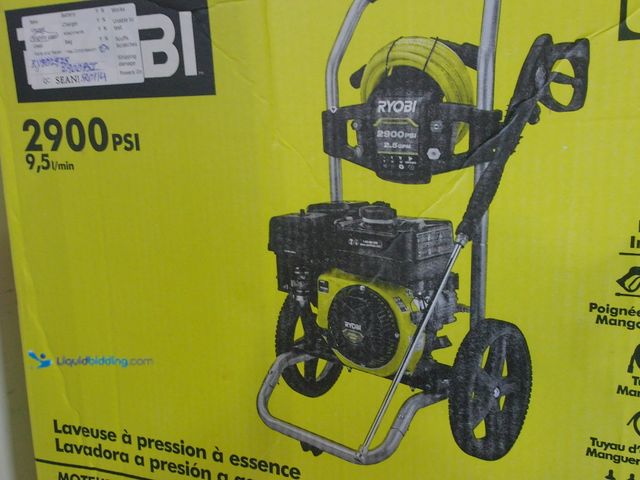 Lot 49-1568854 - RYOBI 2900 PSI 2.5 GPM Cold Water Gas Pressure Washer with 212cc Engine Model # RY802925, Slightly U...