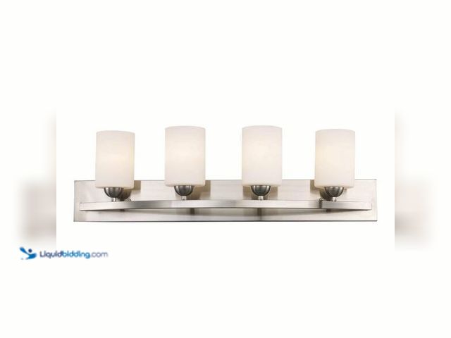 Lot 49-3565047 - Bel Air Lighting
Moonlight 31 in. 4-Light Brushed Nickel Bathroom Vanity Light Fixture with Frosted...