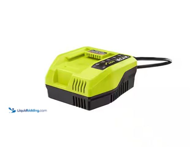 Lot 49-1627409 - RYOBI 40V Lithium-Ion Fast Charger Model # OP408A, Slightly Used, Powers On  Ref#Bin0716
