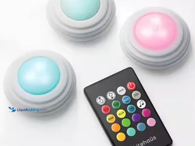 Lot 49-3612894 - Lot of (5) Battery Operated LED RGB Puck Lights 3-Pack, Model # LH-ML003-999, Unused.  Ref#PA0716
