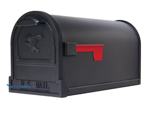 Lot 49-5542464 - Architectural Mailboxes
Arlington Textured Black, Large, Steel, Post Mount Mailbox, Unused