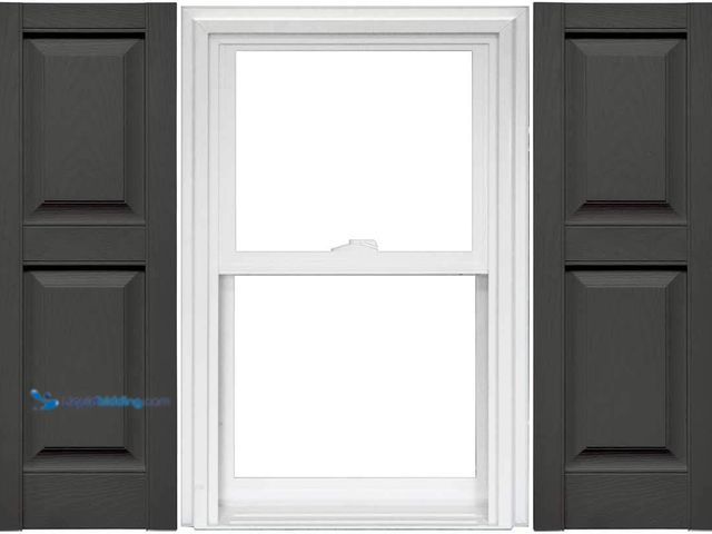 Lot 49-5475768 - Mid America Raised Panel Vinyl Shutters (1 Pair) - 12 x 47 018 Tuxedo Grey Unused