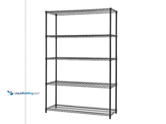 Lot 49-1550278 - TRINITY Black Anthracite 5-Tier Steel Wire Shelving Unit (48 in. W x 72 in. H x 18 in. D), Model # H...