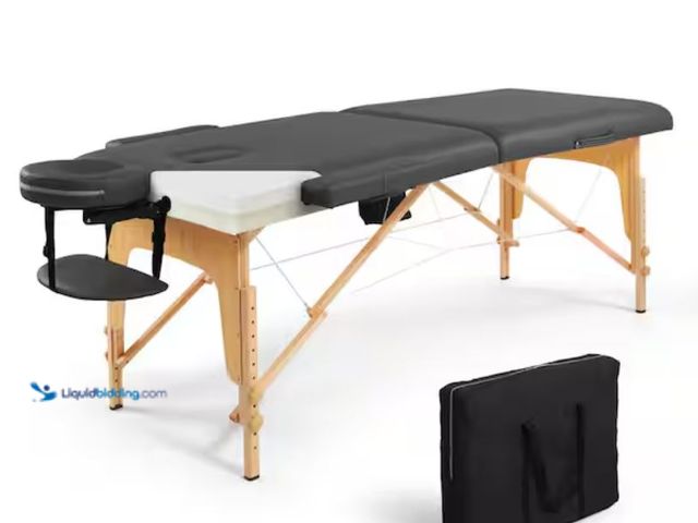 Lot 49-2001106 - CAPHAUS 84 in. Black Memory Foam Massage Table with Foldable Legs, Model # BMT-CH84362W-BK, Unused. ...