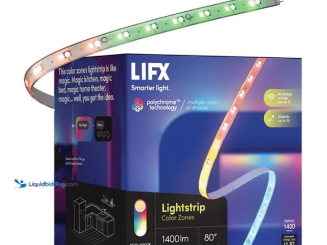Lot 49-5552379 - LIFX LZ3SK2MUS Light Strip, 100 to 240 V, 17 W, LED Lamp, 1400 Lumens. Model Number: LZ3SK2MUS. . Ne...