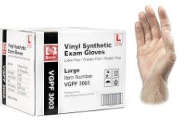 Lot 49-1524403 - Basic Medical Clear Vinyl Exam Gloves - Latex-Free & Powder-Free - Large, VGPF3003 (Case of 1,000) M...