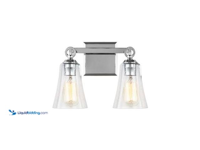 Lot 49-5544692 - Generation Lighting Studio Monterro 13.5 in. W 2-Light Chrome Vanity Light with Clear Seeded Glass S...