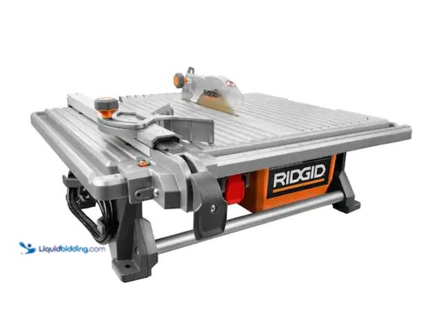 Lot 49-1570197 - RIDGID 6.5-Amp 7 in. Blade Corded Table Top Wet Tile Saw, Model # R4021, Slightly used, Works, Power...