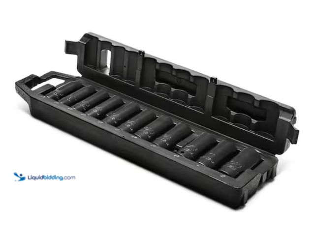Lot 49-1574864 - Husky 1/2 in. Drive SAE 6-Point Deep Impact Socket Set with Storage Case, Model # H2DDIMP11PCSN, Sli...