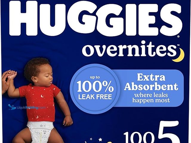 Lot 49-5542862 - Huggies Size 5 Overnites Baby Diapers: Overnight Diapers, Size 5 (27+ lbs), 100 Ct (2 Packs of 50), ...