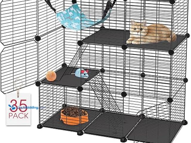 Lot 49-2025617 - VISCOO Cat Cage, 3-Tier DIY Catio Cat Enclosures, 36"x16"x36" Cat Playpen, Model # B0G644S5C9, MSRP ...