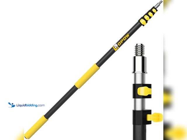 Lot 49-5463828 - 4-12 FT Paint Roller Extension Pole, Multi-Purpose Aluminum Alloy Telescoping Rod with Universal Twi...