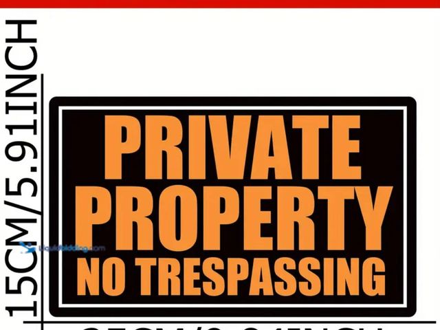 Lot 49-1805028 - Private Property No Trespassing Stickers - 9.8''x5.9''