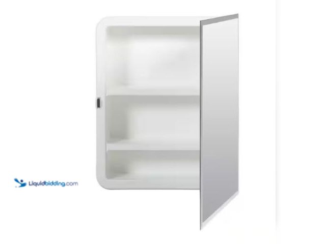 Lot 49-1625584 - Glacier Bay 16"x20" Rectangular Recessed or Surface Mount Frameless Beveled Mirror Medicine Cabinet,...