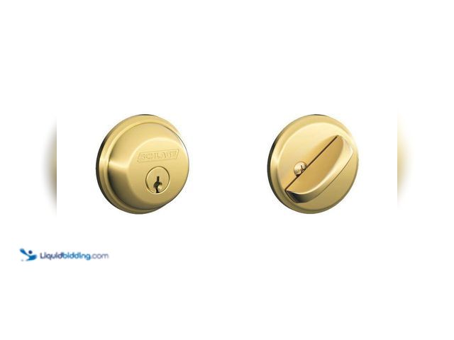 Lot 49-3512567 - Schlage
B60 Series Bright Brass Single Cylinder Deadbolt Certified Highest for Security and Durabil...