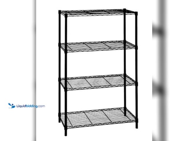 Lot 49-3631118 - HDX 4-Tier Steel Wire Shelving Unit in Black (36 in. W x 54 in. H x 14 in. D), Model # 21436BPS, Sli...