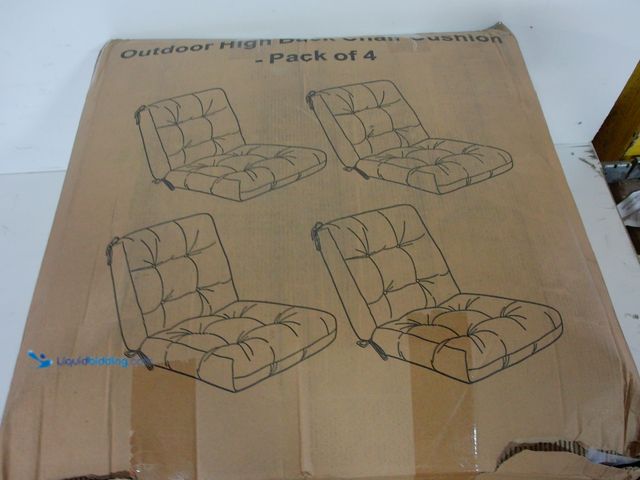 Lot 49-1556396 - 4 Sets Outdoor Patio Chair Cushions Seat High Back Tufted Pillow 44.5 x 22.5 x 5 Inches Splash Proof...