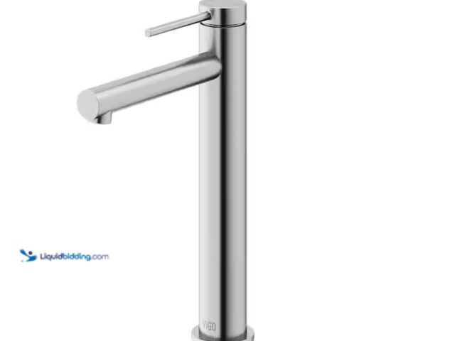 Lot 49-1575453 - VIGO Jewel 11 in. Single-Hole Single Handle Vessel Sink Faucet in Brushed Nickel, Model # VG03037BN,...