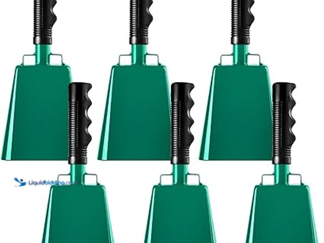 Lot 49-3528691 - 6 PCS Metal Cowbell with Handles, Large Loud Cow Bells Noise Makers for Football Games, Sporting Eve...