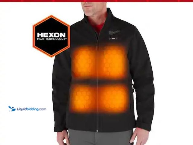 Lot 49-1576686 - Milwaukee Men's X-Large M12 12-Volt Lithium-Ion Cordless Tough Shell Black Heated Jacket with (1) 3....