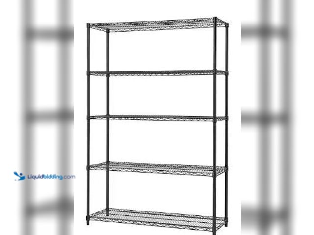 Lot 49-1517196 - TRINITY Black Anthracite 5-Tier Steel Wire Shelving Unit (48 in. W x 72 in. H x 18 in. D), Model # H...