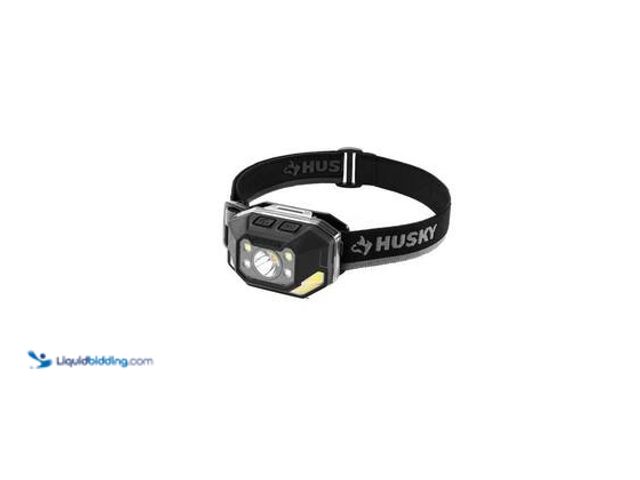Lot 49-5554494 - Husky 850 Lumens Dual Power LED Rechargeable Wide Angle Headlamp. Model # PVL-HLP-0006 unused