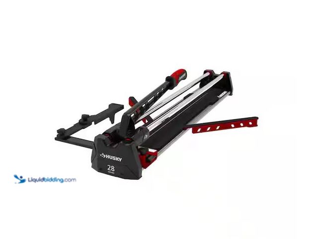 Lot 49-1576705 - Husky 28 in. Tile Cutter with Tungsten Carbide Blade and Adjustable Gauge Model # JHD700, Slightly U...