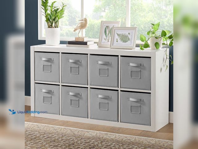 Lot 49-1630642 - Bayside 8-Cube Storage Bin Set (White-Gray) Model #1695445, Unused, Has Attachments, Factory Packed ...