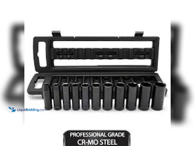 Lot 49-5459460 - Husky 1/2 in. Drive SAE 6-Point Impact Socket Set with Storage Case (10-Piece). Model #037103364920....
