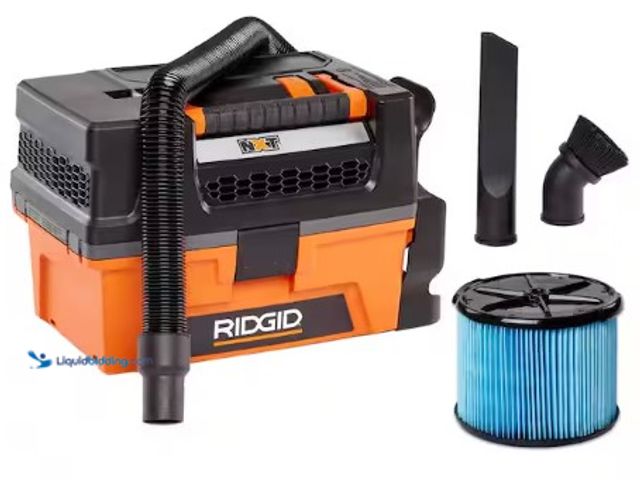 Lot 49-3615814 - RIDGID 3 Gal. 5.0 Peak HP NXT Shop Vacuum Wet Dry Vac with Fine Dust Filter, Expandable Hose and Acc...