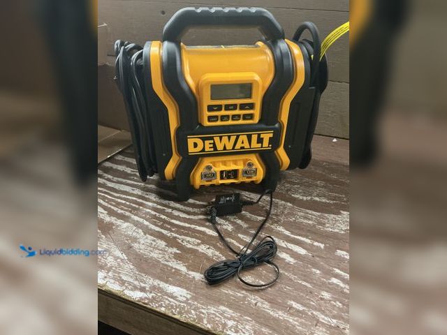 Lot 49-5554145 - DEWALT 2000-Peak Amp Portable Jump Starter with Digital Compressor, USB and AC Power Bank Model # DX...