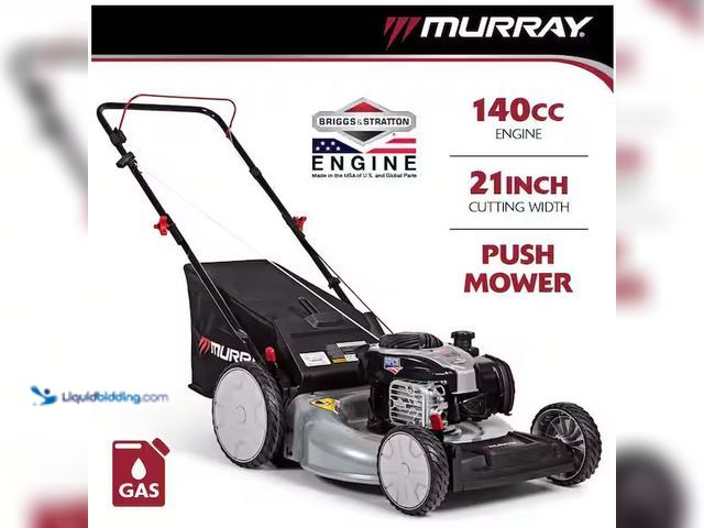 Lot 49-1568915 - Murray 21 in. 140 cc Briggs and Stratton Walk Behind Gas Push Lawn Mower with Height Adjustment and ...
