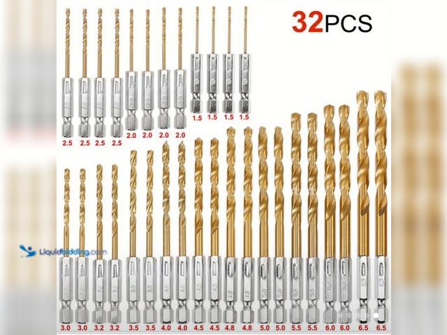 Lot 49-1805065 - New 32pcs titanium coated drill bit set
