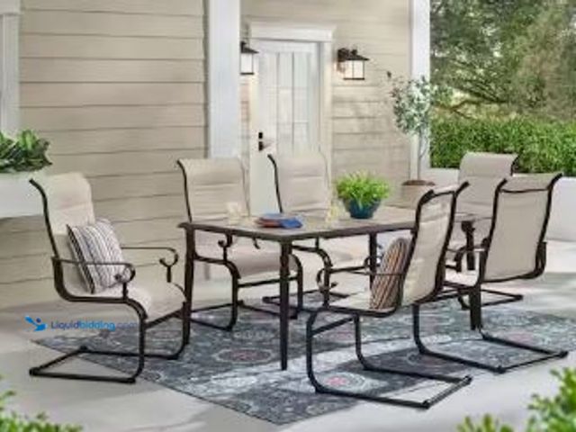 Lot 49-1524034 - Hampton Bay
Glenridge Falls 7-Piece Metal Padded Sling Rectangular Outdoor Dining Set in Putty Beig...