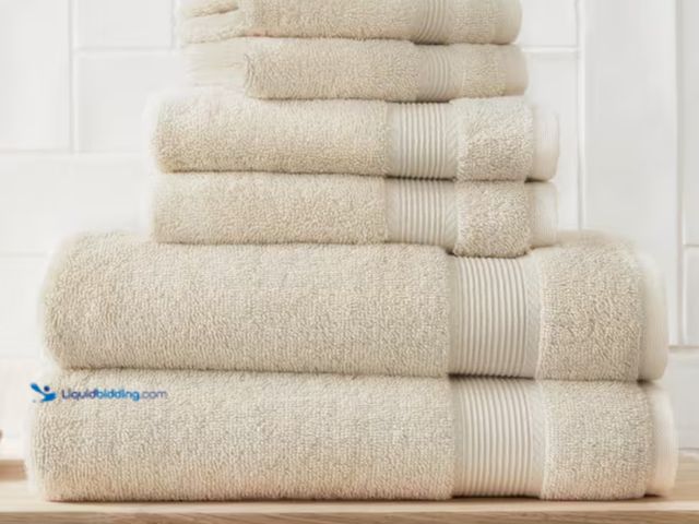 Lot 49-2000283 - (6-Piece) StyleWell HygroCotton Bath Towel Set in Oatmeal, Model # 6pcSet_Oatmeal, New.   Ref#HD0629
