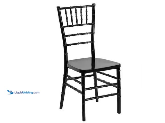 Lot 49-5580765 - QTY 4 - Flash Furniture
Hercules Premium Series Black Resin Stacking Chiavari Chair. Store SO SKU #...
