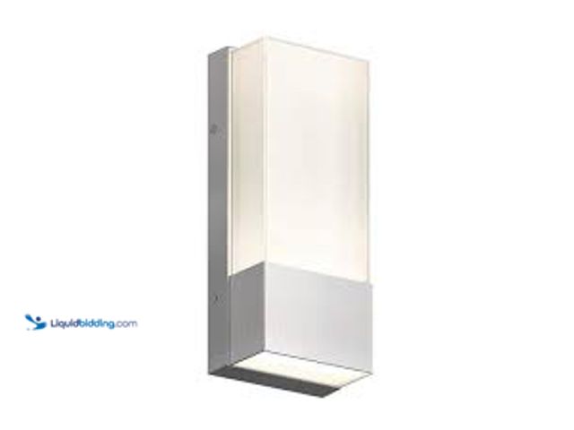 Lot 49-5415420 - Artika Dixon Chrome Modern 3 CCT Integrated LED Outdoor Hardwired Garage and Porch-Light Lantern Sco...