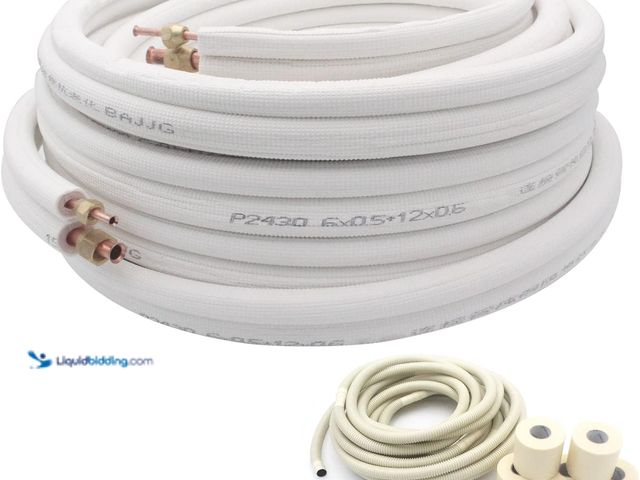 Lot 49-5429253 - 50 Ft Air Conditioning Copper Tubing Pipe Extension, 1/4" 1/2" 3/8" PE Thickened for Mini Split AC a...