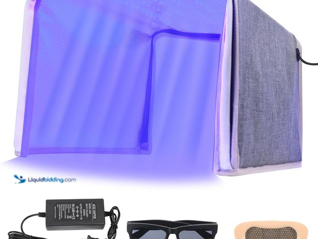 Lot 49-5437904 - Portable LED Blue Light Box, Safe and Effective Blue Ray Light 144LED Three-Sided Lighting Home Use ...
