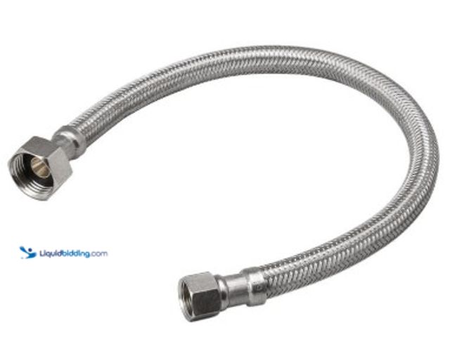 Lot 49-2022674 - (6-Pack) ProLine 3/8" Compression x 1/2" FIP x 20" Braided Stainless Steel Faucet Supply Line, Model...