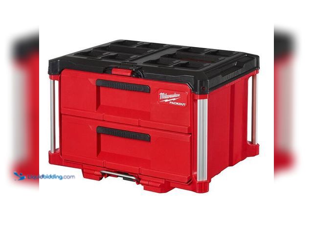 Lot 49-5460776 - Milwaukee
PACKOUT 22 in. 2-Drawer Tool Box with Metal Reinforced Corners. Item is Unused/Dusty