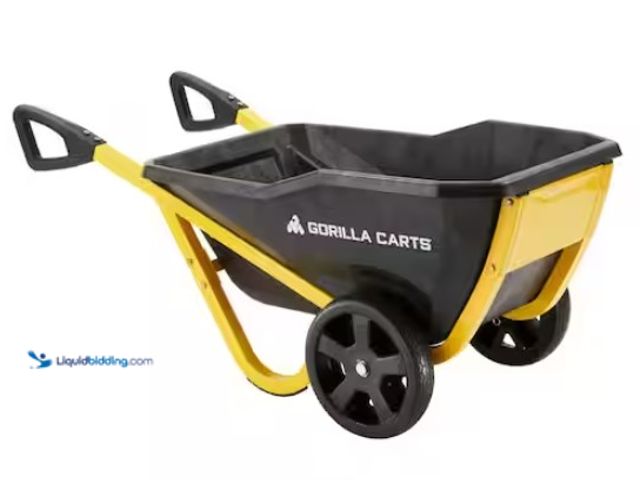 Lot 49-1550317 - (BOX 2 OF 2) GORILLA CARTS 7 cu. ft. Evolution Poly Garden Cart, 12 in. No-Flat Tires, Stable and Ea...