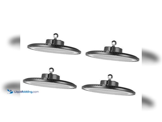 Lot 49-3616728 - (4-Pack) LED High Bay Lights, 14" Size, 5000K 250-Watt 36,000-Lumen Bright UFO LED Waterproof Wareho...